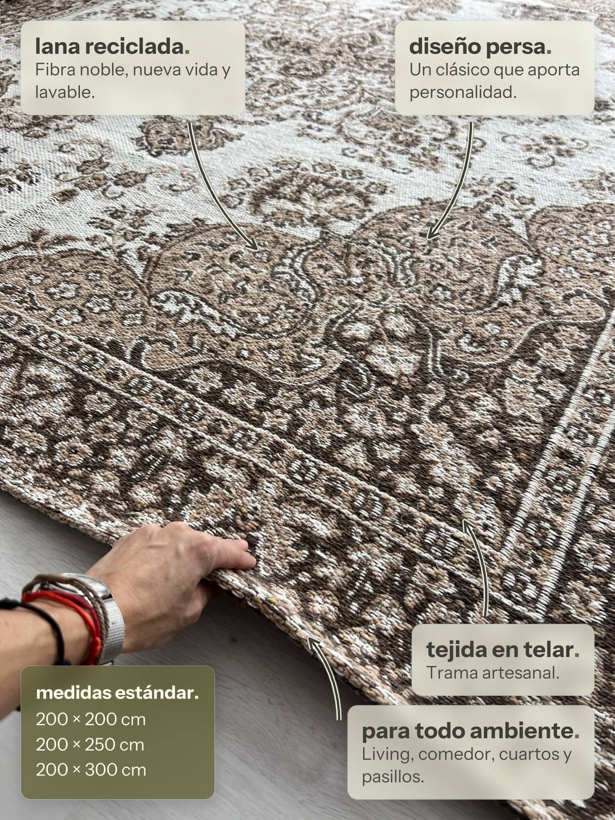 Características de la alfombra Persa Tostado de Finia Home