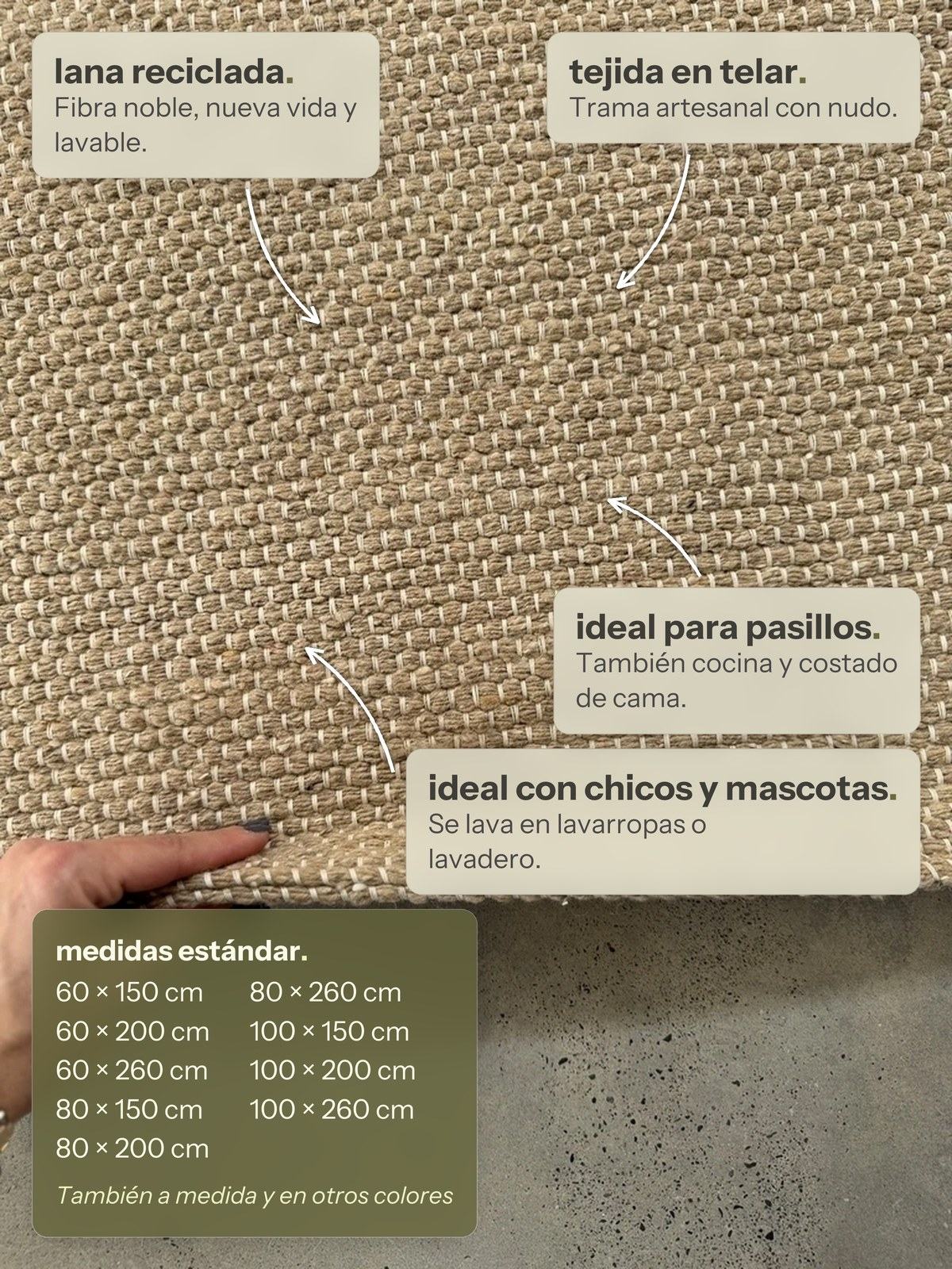 Características de la alfombra Pasillo Mendoza Tostado de Finia Home