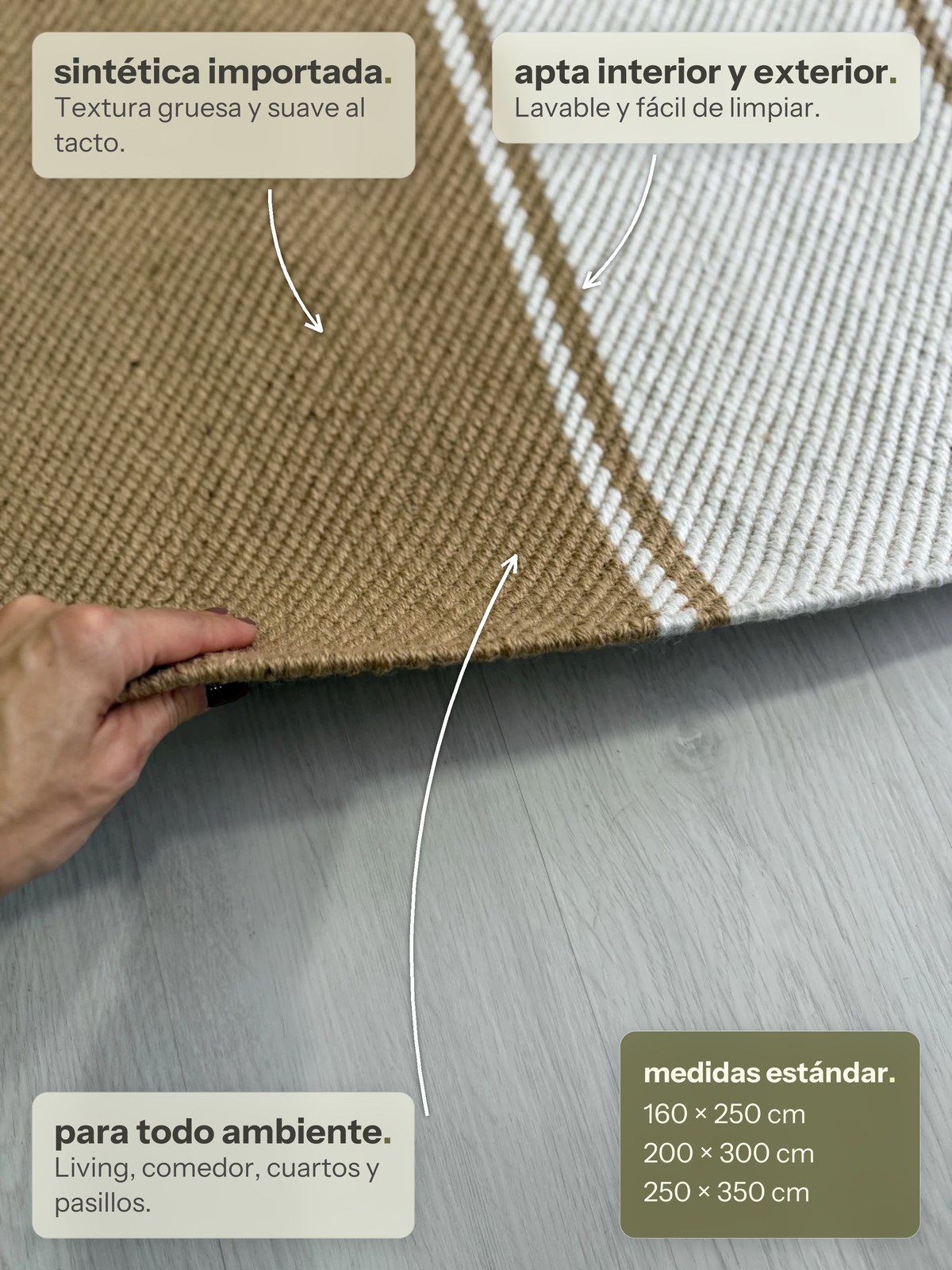 Características de la alfombra Aditi Blanco de Finia Home