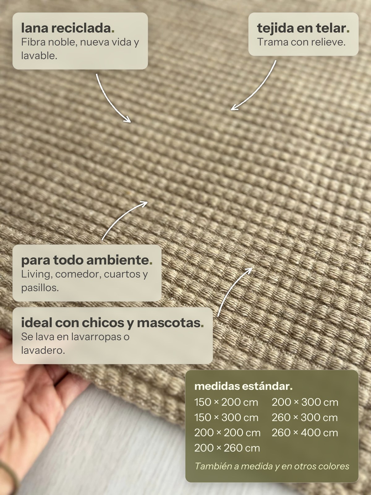 Características de la alfombra Chaco Tostado de Finia Home